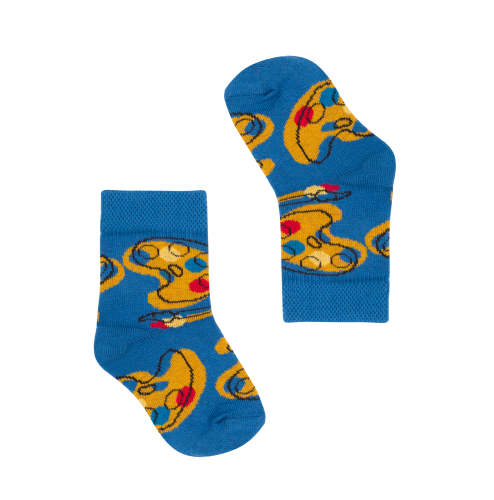 Niemowlęce skarpety w rozmiarze 20-25 z kolekcji francuskiej w palety malarskie i pędzle