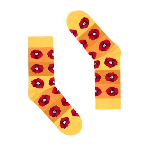 Dorosłe skarpety w rozmiarze 36-41 z kolekcji polskiej w czerwone maki